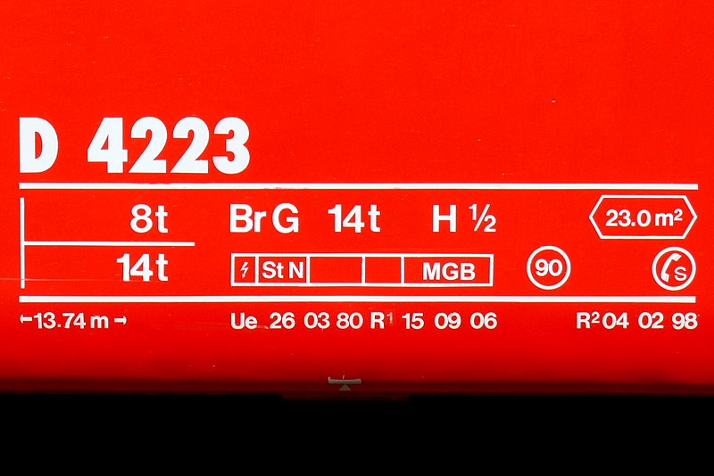 D 4223 - Gep�ckwagen am 27.07.2010 in St.Moritzl - �bernahme 26.03.1980 - SWS/SWP - Anschriftenfeld
