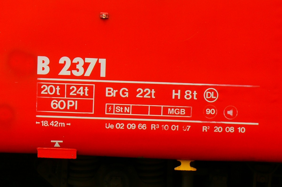 RhB - B 2371 am 14.03.1999 in Landquart - 2.Klasse Einheitspersonenwagen (Typ 1) - Anschriftenfeld
