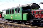 BC Museumsbahn - ex GFM C 23 am 19.05.1997 in Blonay - 3.Klasse-Personenwagen - Baujahr 1903 - SWS - Fahrzeuggewicht 7,50t - LüP 8,90m - Sitzplätze 24 - zulässige Geschwindigkeit 50