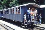 BC Museumsbahn - ex MOB C4 45 am 31.05.1993 in Chaulin - 3.Klasse Personenwagen 4-achsig mit 2 offenen Plattformen - Baujahr 1902 - SIG - Gewicht 9,80t - 48 Sitzplätze - LüP 11,30m -