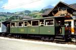 BC Museumsbahn - ex SEG C4 171 am 13.07.1993 in Montbovon - 3.Klasse Personenwagen 4-achsig mit 2 offenen Plattformen - Baujahr 1891 - Herbrand/K�ln - Gewicht 10,00t - Sitzpl�tze 46 - L�P 11,30 -