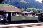 BC Museumsbahn - ex SEG C4 171 am 13.07.1993 in Rougemont - 3.Klasse Personenwagen 4-achsig mit 2 offenen Plattformen - Baujahr 1891 - Herbrand/K�ln - Gewicht 10,00t - Sitzpl�tze 46 - L�P 11,30 -