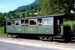 BC Museumsbahn - ex SEG C4 171 am 19.05.1997 in Blonay - 3.Klasse Personenwagen 4-achsig mit 2 offenen Plattformen - Baujahr 1891 - Herbrand/K�ln - Gewicht 10,00t - Sitzpl�tze 46 - L�P 11,30 -
