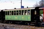 BC Museumsbahn - ex CEG C 230 am 19.05.1997 in Blonay - 3.Klasse Personenwagen 2-achsig mit 2 offenen Plattformen - Baujahr 1905 - SWS - Gewicht 8,00t - Sitzpl�tze 40 - L�P 9,50 - Lebenslauf: ex SEG C