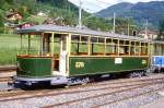BC Museumsbahn - ex CGTE C4 370 am 19.05.1997 in Blonay - 3.Klasse Tramwagen 4-achsig mit 2 offenen Plattformen - Baujahr 1911 - SIG - Gewicht 11,10t - Sitzpl�tze 36 - L�P 13,30 - zul�ssige
