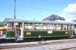BC Museumsbahn - ex CGTE C4 370 am 23.05.1999 in Blonay - 3.Klasse Tramwagen 4-achsig mit 2 offenen Plattformen - Baujahr 1911 - SIG - Gewicht 11,10t - Sitzpl�tze 36 - L�P 13,30 - zul�ssige