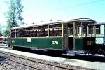 BC Museumsbahn - ex CGTE C4 370 am 24.05.1999 in Chaulin - 3.Klasse Tramwagen 4-achsig mit 2 offenen Plattformen - Baujahr 1911 - SIG - Gewicht 11,10t - Sitzpl�tze 36 - L�P 13,30 - zul�ssige