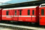 D 4204 - Gep�ckwagen am 18.07.2013 in Landquart - �bernahme 24.12.1948 - SWS - Fahrzeuggewicht 14,00t - Zuladung 8,00t - L�P 12,94m - zul�ssige Geschwindigkeit 90 km/h.-  Logo Graub�nden RhB in