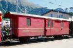 D� 4035 II - Gep�ckwagen am 28.08.1998 in Pontresina - Baujahr 1911 - SWS - Fahrzeuggewicht 9,00t - Zuladung 10,00t - L�P 10,69m - zul�ssige Geschwindigkeit 65 km/h.