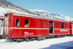 D 4204 - Gep�ckwagen am 01.02.1998 in Scuol - �bernahme 24.12.1948 - SWS - Fahrzeuggewicht 14,00t - Zuladung 8,00t - L�P 12,94m - zul�ssige Geschwindigkeit 90 km/h.-  �2=24.08.1992 - RhB-Logo deutsch