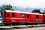 D 4206 - Gep�ckwagen am 12.06.1995 in Landquart - Baujahr 1949 - SWS - Fahrzeuggewicht 14,00t - Zuladung 8,00t - L�P 12,94m - zul�ssige Geschwindigkeit 90 km/h.-  �3=12.08.1989 �2=10.02.95 - RhB-Logo