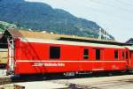 D 4206 - Gep�ckwagen am 19.08.1995 in Landquart - Baujahr 1949 - SWS - Fahrzeuggewicht 14,00t - Zuladung 8,00t - L�P 12,94m - zul�ssige Geschwindigkeit 90 km/h.-  �3=12.08.1989 �2=10.02.95 - RhB-Logo