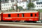 D 4206 - Gep�ckwagen am 31.08.1995 in Disentis - Baujahr 1949 - SWS - Fahrzeuggewicht 14,00t - Zuladung 8,00t - L�P 12,94m - zul�ssige Geschwindigkeit 90 km/h.-  �3=12.08.1989 �2=10.02.95 - RhB-Logo
