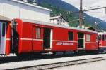 RhB - D 4213 - Gep�ckwagen am 23.08.1997 in Disentis - �bernahme 15.12.1960 - FFA/SIG - Fahrzeuggewicht 14,00t - Zuladung 8,00t - L�P 13,74m - zul�ssige Geschwindigkeit 90 km/h.-  �2=03.04.1992 -