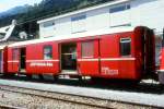 RhB - D 4213 - Gep�ckwagen am 23.08.1997 in Disentis - �bernahme 15.12.1960 - FFA/SIG - Fahrzeuggewicht 14,00t - Zuladung 8,00t - L�P 13,74m - zul�ssige Geschwindigkeit 90 km/h.-  �2=03.04.1992 -
