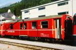 RhB - D 4225 - Gep�ckwagen am 24.08.1997 in Disentis - �bernahme 15.04.1980 - SWS/SWP - Fahrzeuggewicht 14,00t - Zuladung 8,00t - L�P 13,74m - zul�ssige Geschwindigkeit 90 km/h.- �2=16.09.1992 -