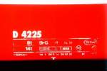 RhB - D 4225 - Gep�ckwagen am 19.08.2008 in Scuol - �bernahme 17.04.1980 - SWS/SWP - Anschriftenfeld  