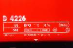 RhB - D 4226 - Gep�ckwagen am 27.08.2008 in Scuol - �bernahme 15.04.1980 - SWS/SWP - Anschriftenfeld  