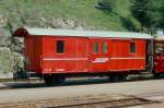 RhB - D� 4054 - Gep�ckwagen am 26.06.1989 in Filisur - Baujahr 1897 - SIG/RhB - Fahrzeuggewicht 8,00t - Zuladung 10,00t - L�P 9,54m - zul�ssige Geschwindigkeit 60 km/h.-  �2=30.03.1987 - RhB-Logo - Lebenslauf: ex AB 20 - 1899 AB 110 - 1926a - 1928 Umbau zu F 4054 - 1964 D� 4054 - 02/1999 versetzt ins Misox - 12/03 an SEFT D� 12
