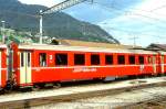 RhB - B 2427 am 28.08.1997 in Landquart - 2.Klasse Einheitspersonenwagen (Typ II) - �bernahme 24.08.1979 - FFA/SWP/RhB - Fahrzeuggewicht 15,00t - Sitzpl�tze 52/Stehpl�tze 24 - L�P 18,50m - zul�ssige