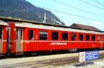 RhB - B 2432 am 19.08.1995 in Landquart - 2.Klasse Einheitspersonenwagen (Typ II) - �bernahme 23.10.1979 - FFA/SWP - Fahrzeuggewicht 15,00t - Sitzpl�tze 52 - L�P 18,50m - zul�ssige Geschwindigkeit 90