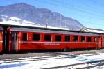 RhB - B 2433 am 30.01.1998 in Landquart - 2.Klasse Einheitspersonenwagen (Typ II) - �bernahme 06.11.1979 - FFA/SWP - Fahrzeuggewicht 15,00t - Sitzpl�tze 52 - L�P 18,50m - zul�ssige Geschwindigkeit 90