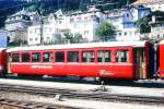 RhB - B 2113 am 02.09.1995 in Disentis - 2.Klasse Leichtstahlwagen, geeignet f�r Krankentransporte der Armee - Baujahr 1913 - SIG - Fahrzeuggewicht 18,50t - Sitzpl�tze 64, Stehpl�tze 20 - L�P 15,77m -