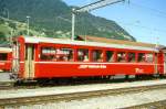 RhB - B 2113 am 23.08.2000 in Landquart - 2.Klasse Leichtstahlwagen, geeignet f�r Krankentransporte der Armee - Baujahr 1913 - SIG - Fahrzeuggewicht 18,50t - Sitzpl�tze 64, Stehpl�tze 20 - L�P 15,77m