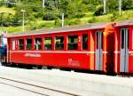 RhB - B 2310 am 15.07.2013 in Filisur - 2.Klasse Einheitspersonenwagen (Typ I) verk�rzte Bauart f�r Bernina.Bahn - �bernahme 24.09.1968 - FFA/SWP - Fahrzeuggewicht 14,00t - Sitzpl�tze 50 - L�P 14,91m