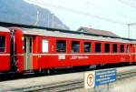 RhB - B 2443 am 19.03.1999 in Landquart - 2.Klasse Einheitspersonenwagen (Typ II) - �bernahme 10.03.1980 - FFA/SWP - Fahrzeuggewicht 15,00t - Sitzpl�tze 52 - L�P 18,50m - zul�ssige Geschwindigkeit 90