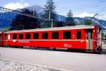 RhB - B 2444 am 20.09.1993 in Landquart - 2.Klasse Einheitspersonenwagen (Typ II) - �bernahme 18.03.1980 - FFA/SWP - Fahrzeuggewicht 15,00t - Sitzpl�tze 52 - L�P 18,50m - zul�ssige Geschwindigkeit 90