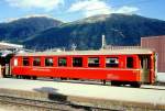 RhB - B 2445 am 31.08.1993 in Samedan - 2.Klasse Einheitspersonenwagen (Typ II) - �bernahme 01.04.1980 - FFA/SWP - Fahrzeuggewicht 15,00t - Sitzpl�tze 52 - L�P 18,50m - zul�ssige Geschwindigkeit 90