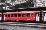 RhB - B 2455 am 25.08.2008 in St.Moritz - 2.Klasse verk�rzter Einheitspersonenwagen (Typ II) f�r Berninabahn  - �bernahme 11.06.1972 - FFA/SWP - Fahrzeuggewicht 14,00t - Sitzpl�tze 50 - L�P 14,90m -