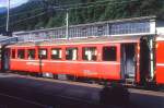 RhB - B 2460 am 30.08.1993 in Poschiavo - 2.Klasse verk�rzter Einheitspersonenwagen (Typ II) f�r Berninabahn  - Baujahr.1972 - FFA/SWP - Fahrzeuggewicht 12,00t - Sitzpl�tze 48 - L�P 14,91m - zul�ssige