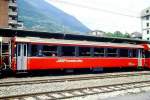 RhB - B 2464 am 30.05.1993 in Tirano - 2.Klasse verk�rzter Einheitspersonenwagen (Typ III) f�r Bernin-Express mit braunen Fensterband  - �bernahme: 16.06.1983 - FFA/SWP - Fahrzeuggewicht 16,00t -