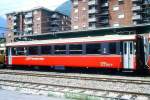 RhB - B 2464 am 30.05.1993 in Tirano - 2.Klasse verk�rzter Einheitspersonenwagen (Typ III) f�r Bernin-Express mit braunen Fensterband  - �bernahme: 16.06.1983 - FFA/SWP - Fahrzeuggewicht 16,00t -