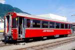 RhB - B 2466 am 07.06.1997 in Landquart - 2.Klasse verk�rzter Einheitspersonenwagen (Typ III) f�r Bernin-Express mit braunen Fensterband  - �bernahme: 15.07.1983 - FFA/SWP - Fahrzeuggewicht 16,00t -