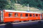 RhB - BD 2474 am 30.08.1993 in Poschiavo - 2.Klasse verk�rzter Einheitspersonenwagen mit Gep�ckabteil (Typ III) - �bernahme 26.10.1982 - FFA/SWP - Fahrzeuggewicht 15,00t - Sitzpl�tze 30 - L�P 14,50m -