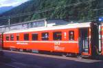 RhB - BD 2474 am 30.08.1993 in Poschiavo - 2.Klasse verk�rzter Einheitspersonenwagen mit Gep�ckabteil (Typ III) - �bernahme 26.10.1982 - FFA/SWP - Fahrzeuggewicht 15,00t - Sitzpl�tze 30 - L�P 14,50m -