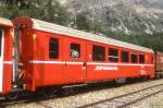RhB - BD 2475 am 23.08.2007 in Morteratsch - 2.Klasse verk�rzter Einheitspersonenwagen mit Gep�ckabteil (Typ IV) - �bernahme 29.03.1993 - SWA - Fahrzeuggewicht 17,00t - Sitzpl�tze 30 - L�P 16,50m -