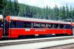 RhB - B 2495 am 31.08.1993 in Pontresina - 2.Klasse verk�rzter Einheitspersonenwagen (Typ IV) f�r Bernin-Express mit braunen Fensterband  - �bernahme 27.11.1992 - SWA - Fahrzeuggewicht 17,00t -