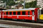 RhB - A 531.01 am 25.07.2010 in St.Moritz - 1.Klasse Personenwagen - f�r Berninabahn verk�rzter Einheitspersonenwagen Typ III - �bernahme 02.05.1983 - FFA/SWP - Fahrzeuggewicht 16,00t - Sitzpl�tze 30