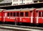 RhB - AB 1545 am 25.07.2010 in St.Moritz - 1./2.Klasse verk�rzter Einheitspersonenwagen (Typ I) f�r Berninabahn - �bernahme 18.07.1968 - FFA/SWP - Fahrzeuggewicht 14,00t - Sitzpl�tze 12/30 - L�P