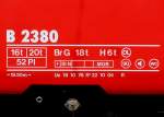 RhB - B 2380 am 25.07.2010 in St.Moritz - 2.Klasse Einheitspersonenwagen (Typ 2) - Anschriftenfeld  
