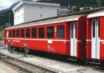 RhB - B 2295 am 26.07.2010 in St.Moritz - 2.Klasse Umbaupersonenwagen - �bernahme 12.01.1966 - FFA/SIG/RhB - Fahrzeuggewicht 20,00t - Sitzpl�tze 60 - L�P 18,42m - zul�ssige Geschwindigkeit 90 km/h -