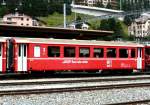 RhB - B 2455 am 26.07.2010 in St.Moritz - 2.Klasse verk�rzter Einheitspersonenwagen (Typ II) f�r Berninabahn  - �bernahme 11.08.1972 - FFA/SWP - Fahrzeuggewicht 14,00t - Sitzpl�tze 50 - L�P 14,90m -