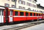 RhB - A 1223 am 27.07.2010 in St.Moritz - 1.Klasse Einheitspersonenwagen Typ I - �bernahme 20.12.1962 - FFA/SIG - Fahrzeuggewicht 21,00t - Sitzpl�tze 36 - L�P 18,42m - zul�ssige Geschwindigkeit 90