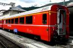 RhB - A 1281 am 30.07.2010 in St.Moritz - 1.Klasse Personenwagen - Einheitspersonenwagen Typ IV - �bernahme 19.07.1993 - SWP - Fahrzeuggewicht 18,00t - Sitzpl�tze 36 - L�P 18,50m - zul�ssige