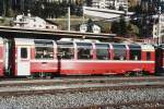 RhB - Ap 1292 am 17.10.2008 in St.Moritz - 1.Klasse Panoramawagen f�r Berninabahn - Baujahr 2000 - St - Fahrzeuggewicht 19,00t - Sitzpl�tze 34 - L�P 16,50m - zul�ssige Geschwindigkeit 90 km/h - Logo