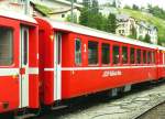 RhB - B 2373 am 19.07.2013 in St.Moritz - 2.Klasse Einheitspersonenwagen (Typ 1) - �bernahme 16.09.1966 - FFA/SIG/RhB - Fahrzeuggewicht 20,00t - Sitzpl�tze 60 - L�P 18,42m - zul�ssige Geschwindigkeit